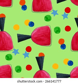vector watercolor seamless pattern with nail polish