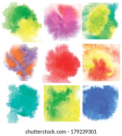 vector watercolor set