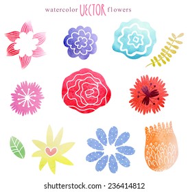 Vector watercolor set