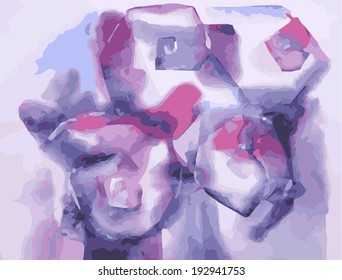 vector watercolor shells