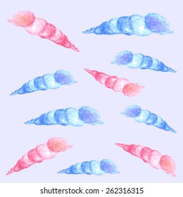 vector watercolor shells