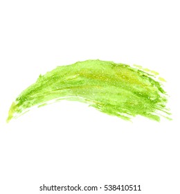 Vector  watercolor smear brushes. Splash, spatter watercolor. Green is good for the eco theme, the protection of nature, organic product. Abstract background element.
