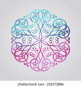 Vector Watercolor Snowflake