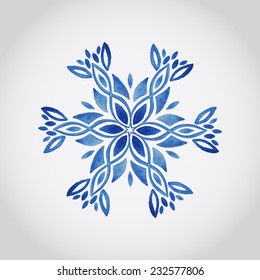 Vector Watercolor Snowflake