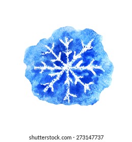 vector watercolor snowflake. It can be used for card, poster, sticker.