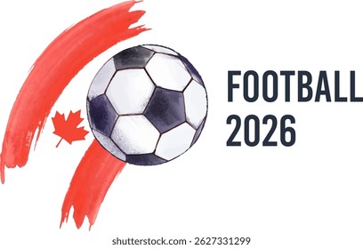 Vector watercolor Soccer Cup 2026 Canada