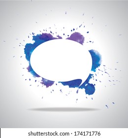 Vector watercolor speech cloud and blobs