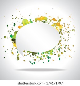 Vector watercolor speech cloud and blobs