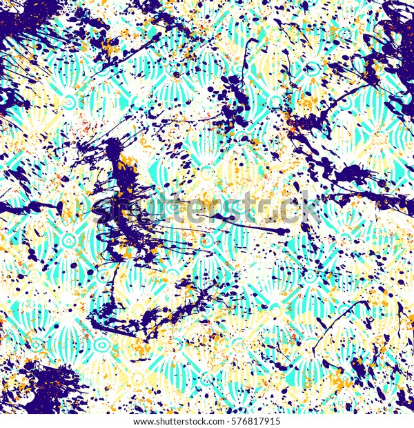 Vector Watercolor Splash Pattern Many Color: เวกเตอร์สต็อก (ปลอดค่า ...