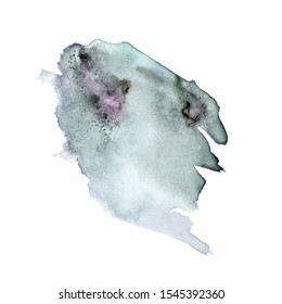 Vector watercolor splash texture background isolated. Hand-drawn blob, spot. Watercolor effects. Blue winter seasonal colors abstract background.