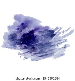 Vector watercolor splash texture background isolated. Hand-drawn blob, spot. Watercolor effects. Blue winter seasonal colors abstract background.