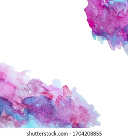 Vector watercolor splash texture background isolated for wedding, greetings cards, flyer or banner. Hand-drawn blob, spot. Watercolor effects space for text. 