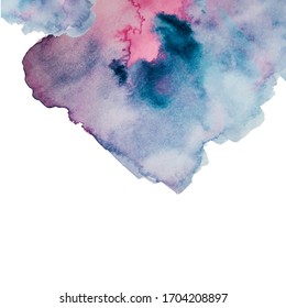 Vector watercolor splash texture background isolated for wedding, greetings cards, flyer or banner. Hand-drawn blob, spot. Watercolor effects space for text. 