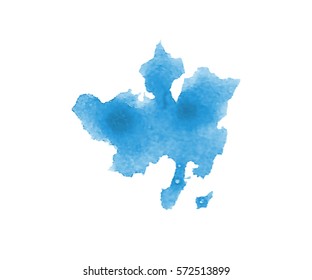 Vector watercolor splash texture background isolated. Hand-drawn blob, spot. Watercolor effects. Blue winter seasonal colors abstract background.