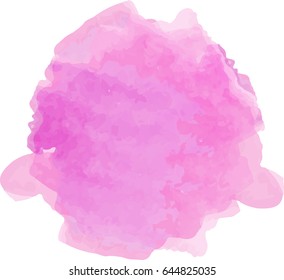 Vector watercolor splash texture isolated on white background. Watercolor light violet spot. Watercolor effects. Light violet color abstraction on white background.