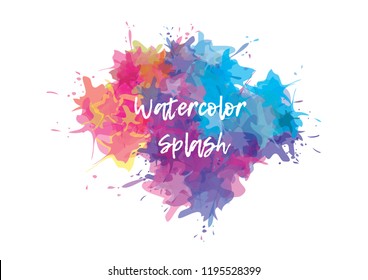 Vector watercolor splashes background. Colorful splashes banner.