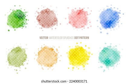 vector watercolor splashes -dot pattern; background for title and logo
