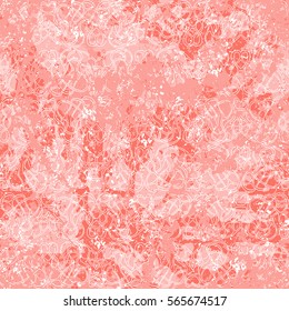 Vector watercolor splashes pattern in coral pink colors. Bold abstract print for spring summer fashion and textile design. Seamless hand painted artistic background. Brushstrokes and splatters texture