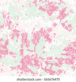 Vector watercolor splashes pattern in pink color. Bold abstract print for spring summer fashion and textile design with fine lines. Seamless hand painted art background. Brushstrokes and splatters