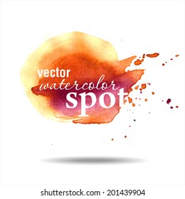 Vector watercolor spot. Watercolor background. Hand drawing illustration. Watercolor painting on Paper.