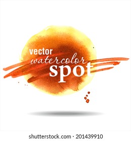 Vector watercolor spot. Watercolor background. Hand drawing illustration. Watercolor painting on Paper.