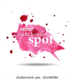Vector watercolor spot. Watercolor background. Hand drawing illustration. Watercolor painting on Paper.