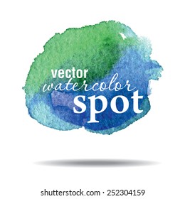 Vector watercolor spot. Watercolor background. Hand drawing illustration. Watercolor painting on Paper.