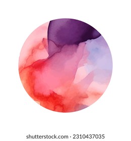Vector watercolor stain circle abstract isolated hand drawn 