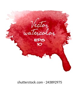mancha de acuarela vectorial, rojo.