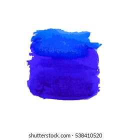 Vector watercolor stain spot splash. Blue shades.