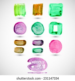 Vector watercolor stains 