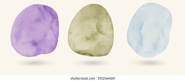 Vector watercolor stains set illustration. Abstract design elements watercolor collection.