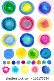 Vector watercolor stains for your design, isolated.