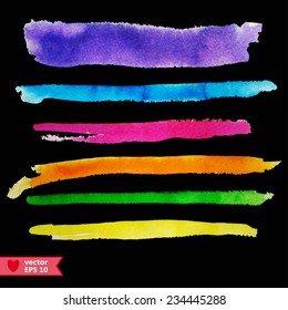 vector watercolor stripes, each on a separate layer