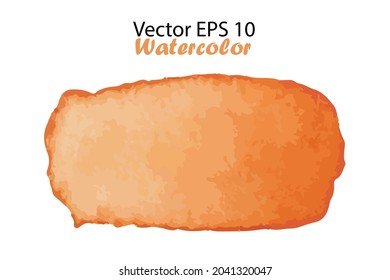 Vector Watercolor Stripes Illustration isolated on white background. Orange Color Brush Stripe for Text or Quote