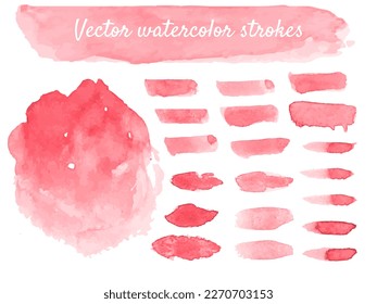 Pinceles de trazo de la mano de la capa de la acuarela vectorial. Diseño abstracto de textura para arte y fondo.