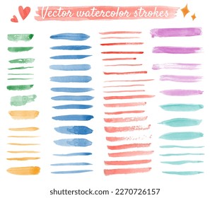 Vector watercolor stroke hand draw brush for art, background, banner.