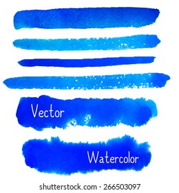 Vector watercolor strokes. Hand drawn. Watercolor texture. Vector design EPS10