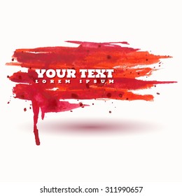Vector watercolor stylish red banner.