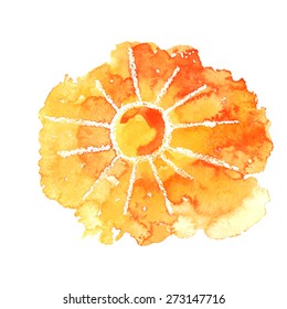 vector watercolor sun. It can be used for card, postcard, cover, invitation, wedding card, mothers day card, birthday card.