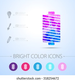 Vector watercolor tailor thread bobbin icon with infographic elements 