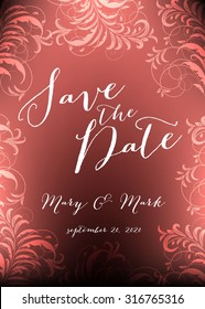 Vector watercolor template save the date with tropic floral frame, leaves. Artistic vector design for banners, greeting cards,sales, posters