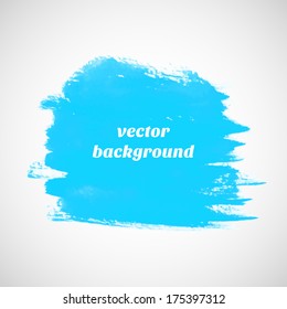 Vector watercolor texture. Blobs, stain, paints blot. Blue vector background.
