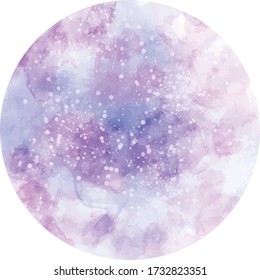 Círculo de textura de acuarela vectorial, cielo. 