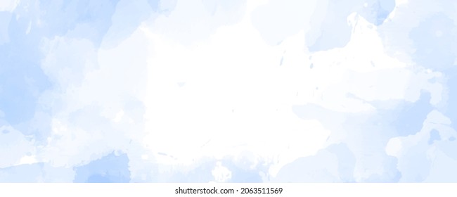 Vector watercolor texture. Hand drawn light blue abstract vector illustration for background, cover, interior decor and other users. Template for design. Empty blank.