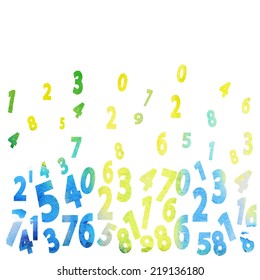 vector watercolor texture with numbers