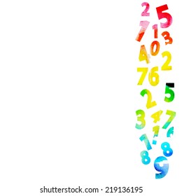 vector watercolor texture with numbers