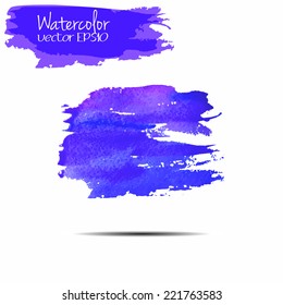 Vector watercolor texture.Wet paper. Blobs, stain, paints blot. Abstract. Composition for scrapbook elements. Isolated banner.