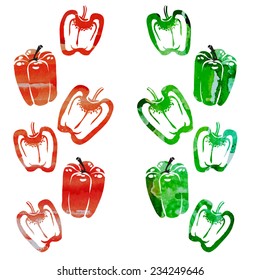 vector watercolor texture with paprika