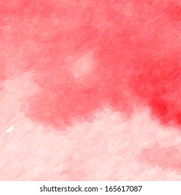 Vector watercolor texture. Wet paper. Blobs, stain, paints blot. Backdrop for scrapbook elements with space for text. Pink background.